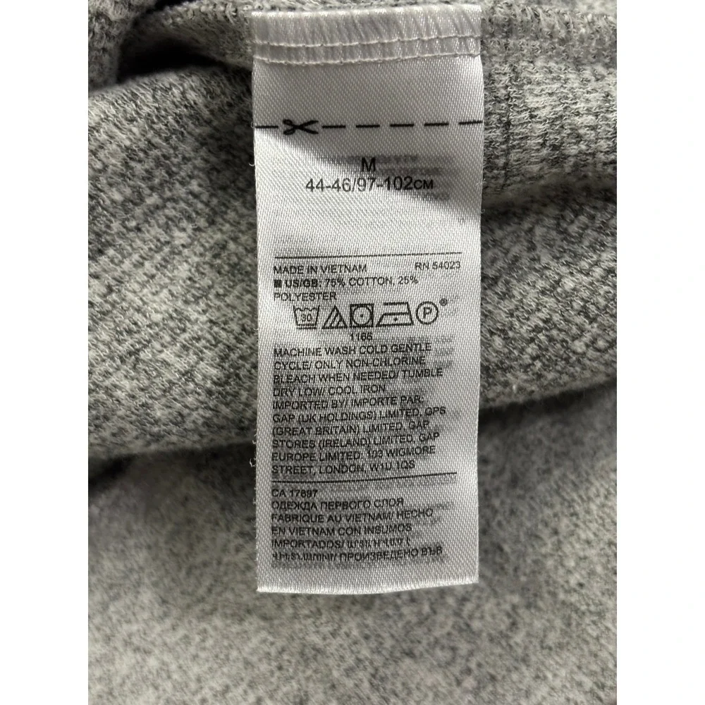Banana Republic Ultra-Soft Waffle Pullover Mens Medium Gray Crewneck Long Sleeve